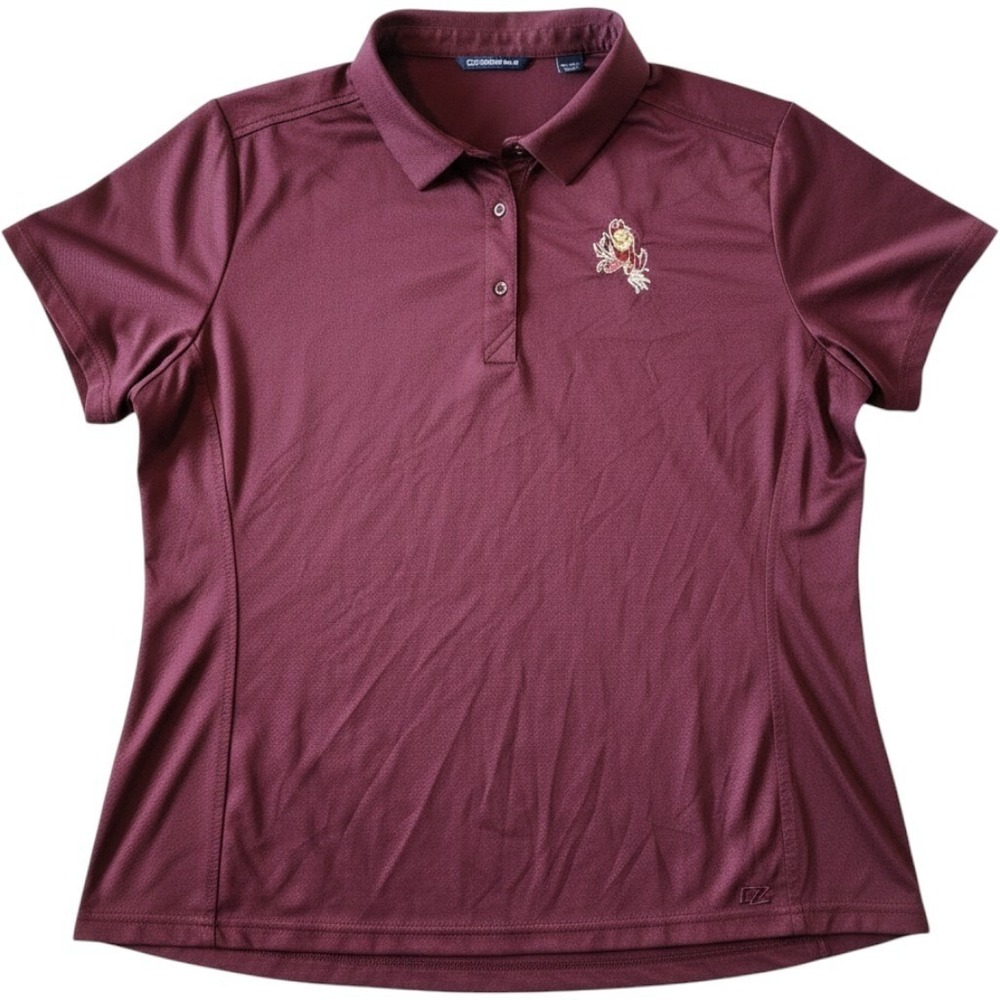 Cutter & Buck Arizona State Sun Devils Polo Shirt Mens XXL Maroon Sparky Golf